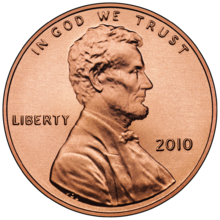 A 2010 American penny (Photo credit: Wikipedia)